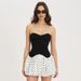 Women's Sexy Strapless Polka Dot Patchwork Short Dress European American Style Summer New 2025 Cross Border_ecoleips.com
