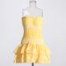 European And American Sexy Mini Dress, 2026 Summer New Style, Strapless Sleeveless Slim-fit Dress With Ruffled Hem For_ecoleips.com