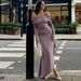 Trendy Elegant Off The Shoulder Long Sleeve Fitted Solid Color Irregular Cut Daily Party Midi Dress For Women New Arrival_ecoleips.com