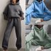 Voya Women's Fashion Casual Sports Style Solid Color Hooded Sweatshirt Set With Multiple Colors To Choose From_ecoleips.com