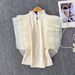Premium Women's Butterfly Wing Blouse Trendy Beaded Sleeveless Top Youthful Design for Summer Ethereal Look_ecoleips.com