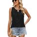 European And American Cross-Border Trade 2026 Spring/Summer New Round Neck Hollow Pleated Sleeveless T-Shirt Top_ecoleips.com