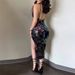Women's Clothing Colorful Sequin Jacquard Sexy Suspender Slit Long Dress_ecoleips.com