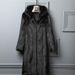 Luxury Faux Mink Coat For Women - Long Hooded Winter Jacket With Elegant Bubble Sleeves (Black/Brown, Plus Size Available)_ecoleips.com