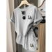 Women's Clothing Hot Selling Women's Fashion Casual Printed Round Neck Mid Length Top Shorts Two Piece Set_ecoleips.com