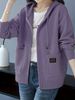 2026 Autumn/Winter Elegant Casual Hooded Zip-Up Knit Cardigan With Double Pockets, Versatile Long-Sleeved Sweater Jacket_ecoleips.com