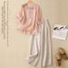 Chinese Style Women's Fashion Set Short Sleeved Cotton Linen Top Artistic Retro Casual Wide Leg Pants Ethnic Two Piece Outfit_ecoleips.com