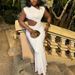 Women's Clothing Pleated Solid Color Personality Street Fishtail Skirt Sleeveless Oblique Collar Pullover Long Dress_ecoleips.com
