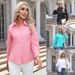 Women's Oversized Cotton Shirt - Long Sleeve Relaxed Fit Casual Top For Spring & Fall | Plus Size Available (Up To 5XL)_ecoleips.com