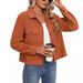 Trendy Women's Corduroy Button-Up Cropped Jacket – Casual & Stylish Short Shirt, Polo Collar, Multiple Colors (S-XXL)_ecoleips.com