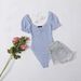 Women's Slim Fit Ruffled Trim Solid Color Bodysuit Fashionable European American Style Niche Design Wholesale_ecoleips.com