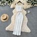 Retro Hong Kong Style Knitted Two Piece Set for Women Slim Fit Summer Vest High Waisted Skirt Versatile Commuter Style_ecoleips.com