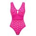Women's Sexy Solid Color One Piece Swimsuit Laser Cut Design For Vacation And Summer_ecoleips.com