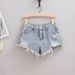 High Count Ripped And Fringed Denim Shorts for Women Trendy Hot Pants Summer Fashion Must-Have Stylish A-Line Mini Skirt for Bloggers_ecoleips.com