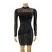 Women's Clothing Sexy Mesh Hot Diamond Sling Hip Skirt Banquet Dress Tassel Dress_ecoleips.com