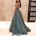Women's Clothing New Tube Top Shiny Long Swing A Line Slimming Evening Dress_ecoleips.com