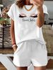 Women’s 2 Piece Outfit Set – Oversized Graphic T-Shirt And Biker Shorts Matching Set, Casual Summer Lounge Tracksuit For Daily Wear-327_ecoleips.com