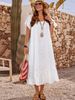 Plus Size Women's White Embroidered Wedding Guest Dress_ecoleips.com