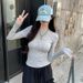 Women's Clothing White Short Sleeved Women's Winter Plus Velvet Slim Fit Hot Girl Short Bottoming Shirt Summer Round Neck Inner Wear_ecoleips.com
