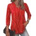 Aria Basics Aria Basics 2024 European American Spring And Autumn New Button Polka Dot V-Neck Long Sleeve Top Cross-Border Women's T-Shirt_ecoleips.com