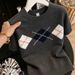 Women's Retro Style Diamond Pattern T-Shirt Short Sleeved Loose Fit Slimming Versatile Youthful Knit Top For Summer_ecoleips.com