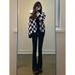 Women's Flared Jeans 2023 New Spring And Autumn High-waisted Slim-fit Black Bootcut Pants For Petite Figures_ecoleips.com