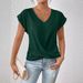 Women's Clothing Women's Elegant V-Neck T-Shirt Solid Color Short Sleeve Top For Spring And Summer Fashion Comfortable Fit_ecoleips.com