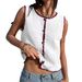 Y2K Contrast Trim Knit Tank Top | Sleeveless Cropped Summer Casual Wear For Women, Street Style_ecoleips.com
