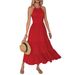 Women's Clothing Summer New SHEIN PETITE Women's Halter Neck Backless Long Hot Style_ecoleips.com
