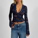 Women's Sexy Deep V Neck Slim Fit Long Sleeve Lace Top European And American Style Versatile Autumn Fashion for Ladies_ecoleips.com
