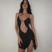 Summer Fashion Trend Women's Halter Neck Backless Print Dress European American Style Slim Fit Tie up New Cross Border Clothing_ecoleips.com