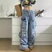 Women's Clothing Retro Multi Pocket Jeans For Women Y2k High Street Straight Overalls Wide Leg Trousers Casual Pants_ecoleips.com