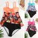 Sexy High Waist Bikini Set - Women's Ruffle Strappy Swimwear (Push Up Tummy Control Adjustable Ties Beach Vacation)_ecoleips.com