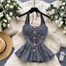 Hot Girl Style Halter Neck Camisole Vest For Women In Summer Tweed Design Niche Chic Pure Desire Petite Top_ecoleips.com