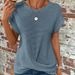 Women's Casual Round Neck T-Shirt – Soft & Breathable Polyester Top With Swing Hem, Relaxed Fit For Everyday Wear (Multiple Colors, S-Xxl)_ecoleips.com