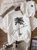 Women's Oversized Cotton T-Shirt Soft Breathable Casual Minimalist Print Daily Wear Top_ecoleips.com