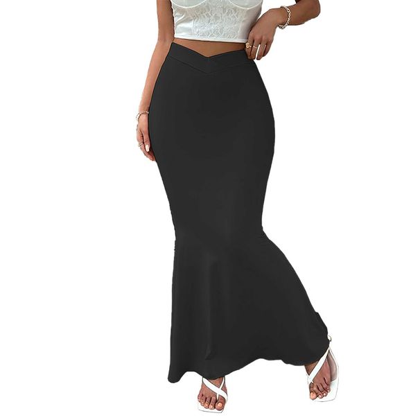 Verve Ins2025 Sexy Hot Girl Design Sense Waist Cutout Small V Slimming Bodycon Skirt_ecoleips.com