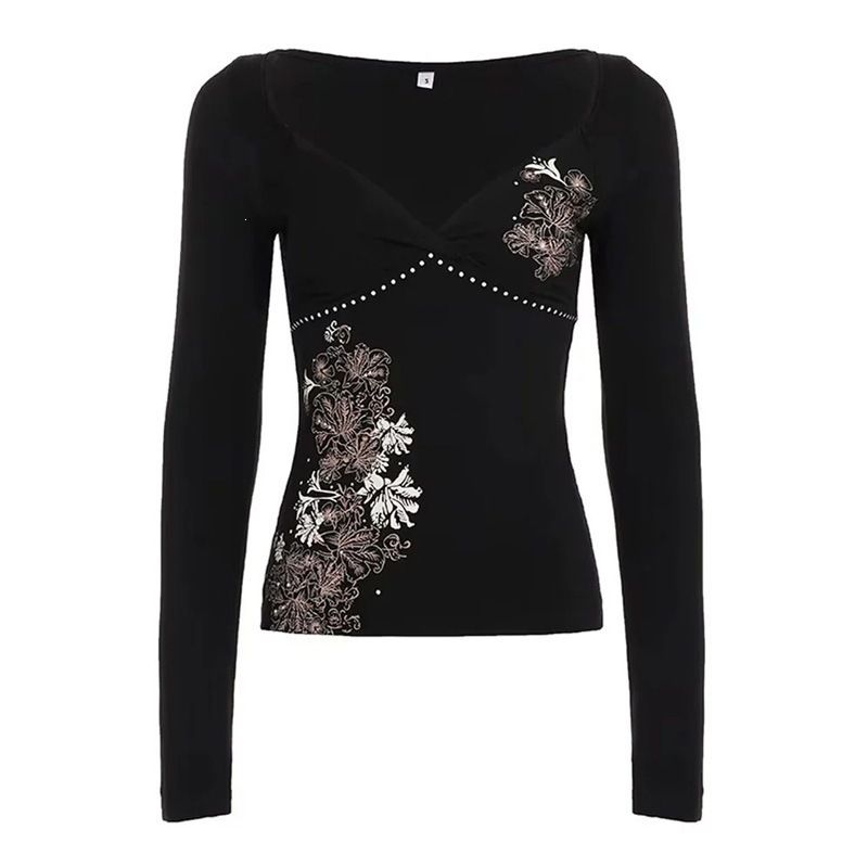Y2K Style Women's Slim Fit Printed T-Shirt Fashion Retro Hot Girl Clothing_ecoleips.com