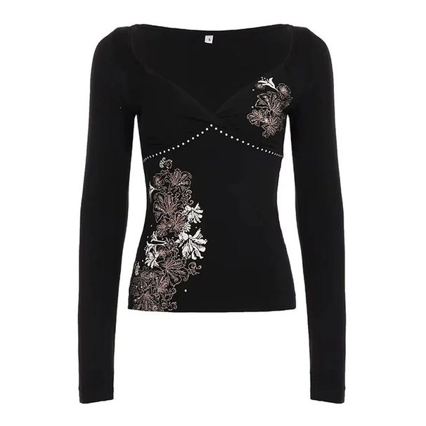 Y2K Style Women's Slim Fit Printed T-Shirt Fashion Retro Hot Girl Clothing_ecoleips.com