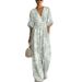Elegant V Neck Printed Jumpsuit Waist Cinching Women's Clothing Spring Summer New_ecoleips.com