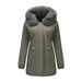 girl Seasonal Lis Japanese And Korean Expor Parka Mid-Lengh Two-Way Hooded Fur Collar Slim Fi Winer Women's Coon_ecoleips.com