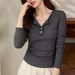 2025 #Select High-Quality Products # Unique Design Button Long Sleeved T-Shirt For Women In Autumn And Winter 2025, New Semi_ecoleips.com