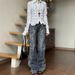 Women's Street Hot Girl Gem Pattern Design Flared Pants Casual Trousers_ecoleips.com