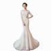 Hot Sale 2026 New Style Bride Slim Fit Mermaid Simple Petite Long Train Wedding Dress_ecoleips.com