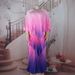 Women's Clothing ethnic style elegant dress 3 piece set with suspenders fashionable pleated gradient color one size_ecoleips.com
