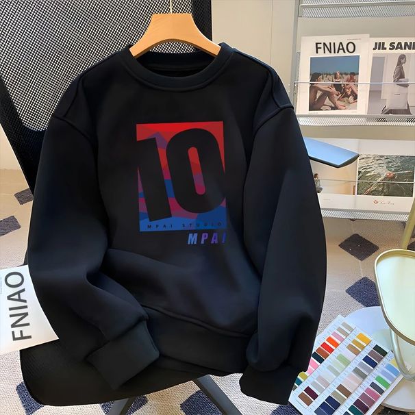 FW25 Matching Couple Cotton Crew Neck Sweatshirt - His & Hers_ecoleips.com