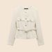 Textured Belted Blazer – Vintage-Inspired Long Sleeve Jacket (XS/S/M/L, Polyester & Distressed Finish)_ecoleips.com