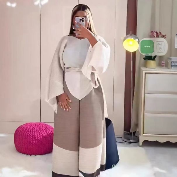 Women's Clothing Loose Fashion Versatile Plus Size Women's Abaya Two Piece Set Wide Leg Pants Loose Fashion Versatile Loose Fashion Versatile_ecoleips.com