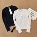 Women's Clothing Slim Fit Long Sleeve T-Shirt Henley Collar Solid Color Inner Layer Top Early Spring Style Flattering Shoulder Half Open Collar_ecoleips.com