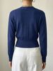 Women Lightweight Breathable Wrap V Neck Knit Top Long Sleeve Gold Button Slim Cropped Knit Blouse_ecoleips.com